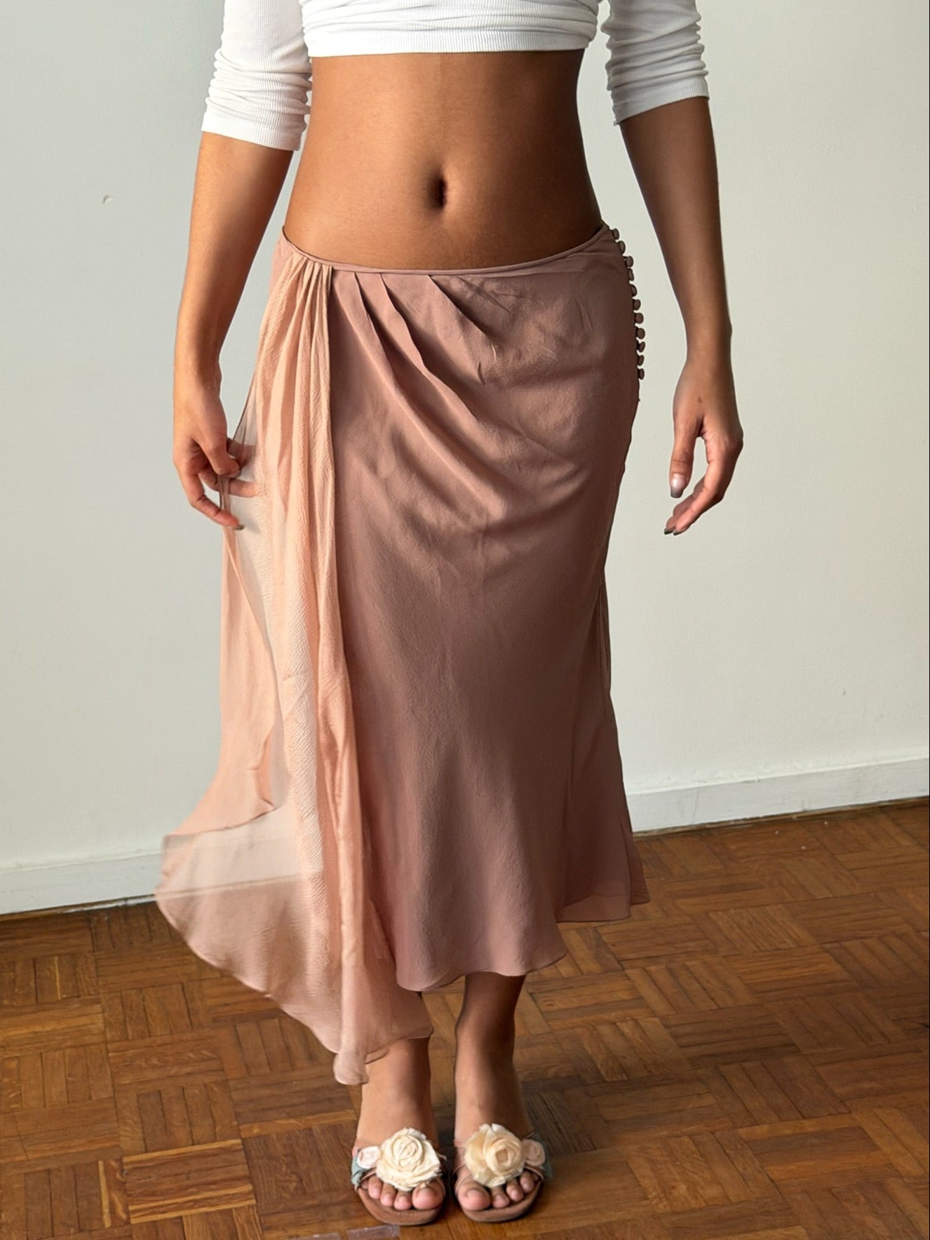 Dior by John Galliano 2000s Silk Ruffled Skirt