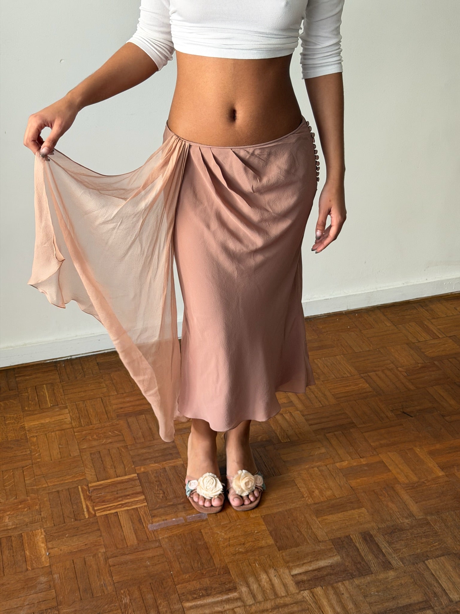 Dior by John Galliano 2000s Silk Ruffled Skirt