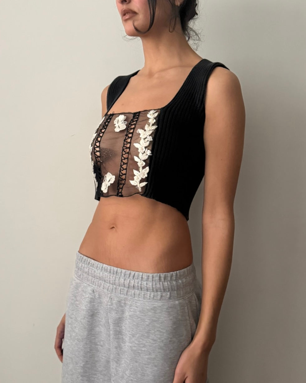 Blumarine SS1994 Mesh Draped Top