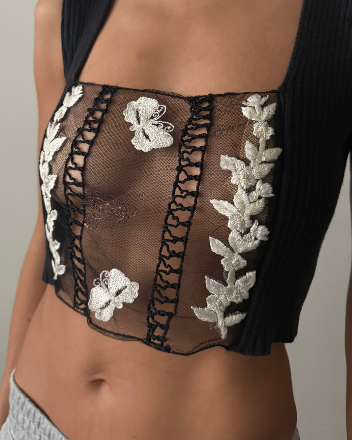 Blumarine SS1994 Mesh Draped Top