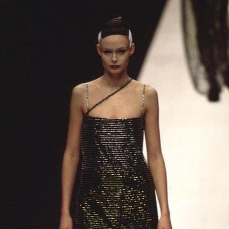 Emporio Armani FW1998 Sequin Camisole – Black & Silver