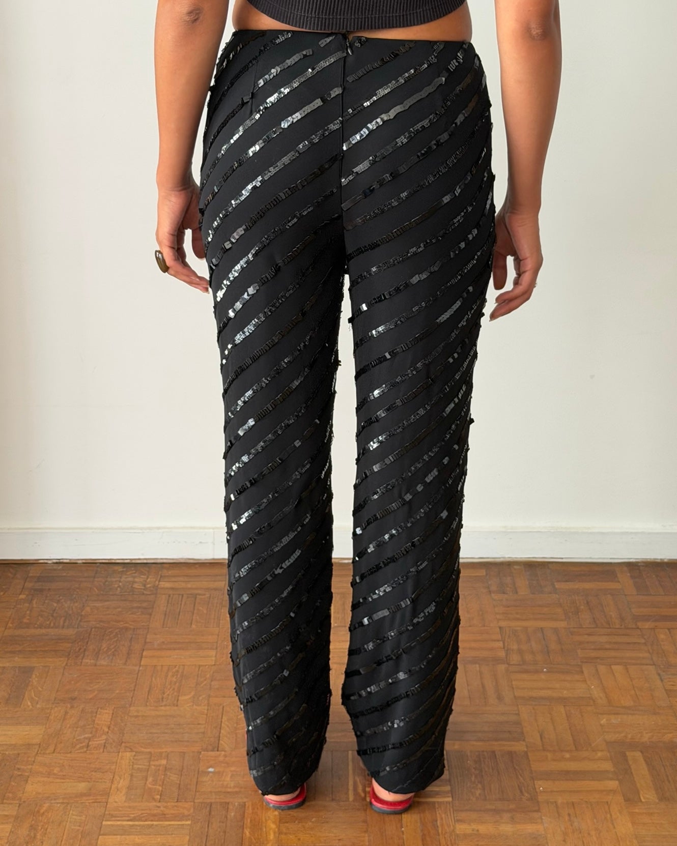 Giorgio Armani Fall/Winter 1996 Sequined Sheer Stripe Trousers