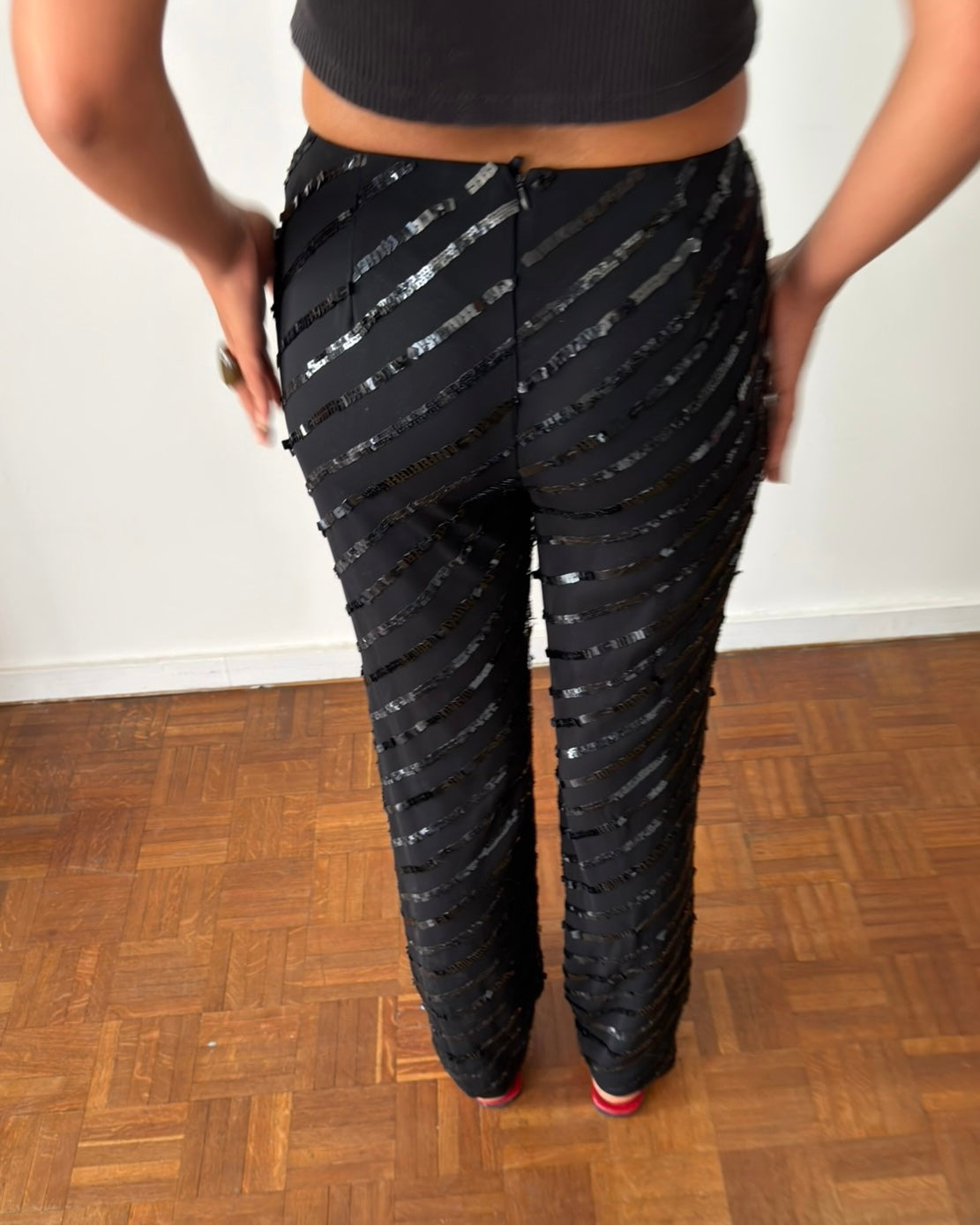 Giorgio Armani Fall/Winter 1996 Sequined Sheer Stripe Trousers