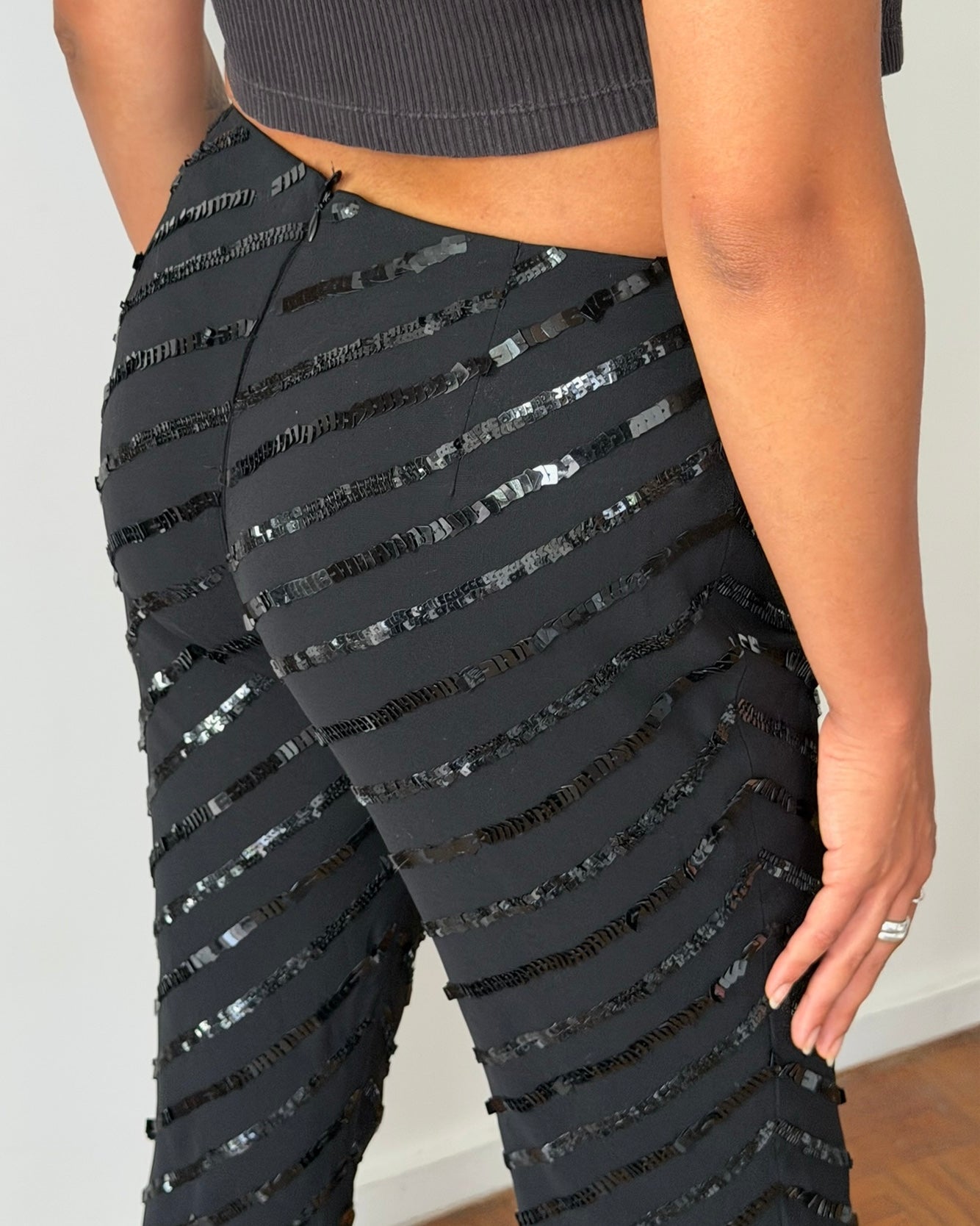 Giorgio Armani Fall/Winter 1996 Sequined Sheer Stripe Trousers