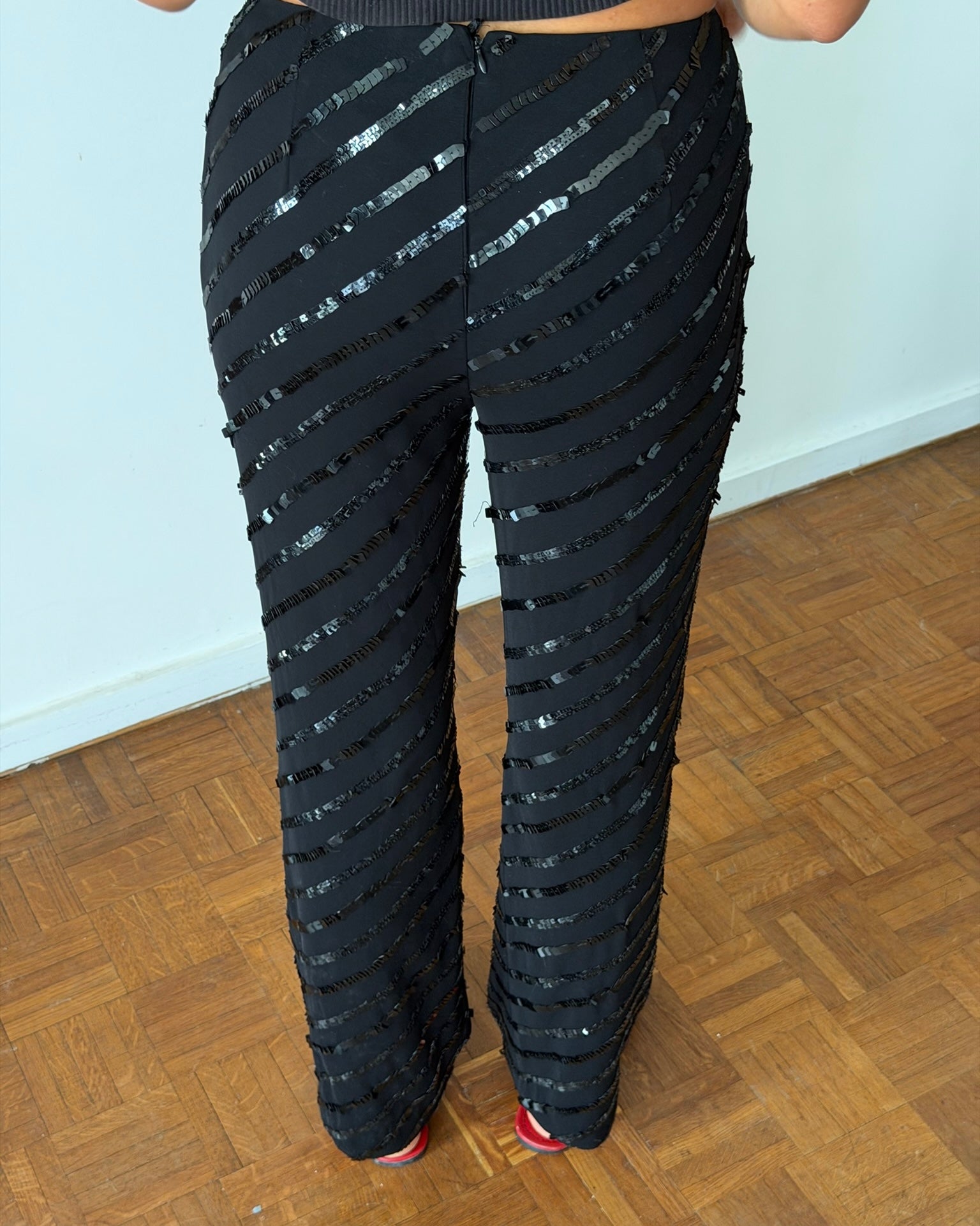 Giorgio Armani Fall/Winter 1996 Sequined Sheer Stripe Trousers