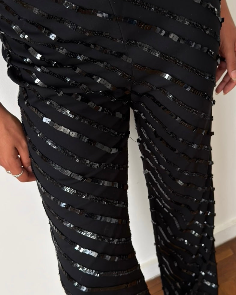 Giorgio Armani Fall/Winter 1996 Sequined Sheer Stripe Trousers