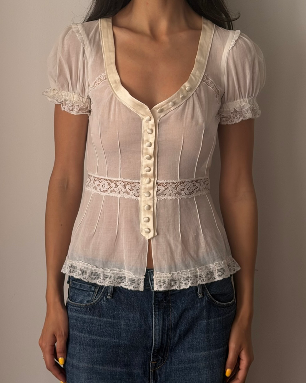 Dolce & Gabbana SS2006 Sheer Lace Blouse