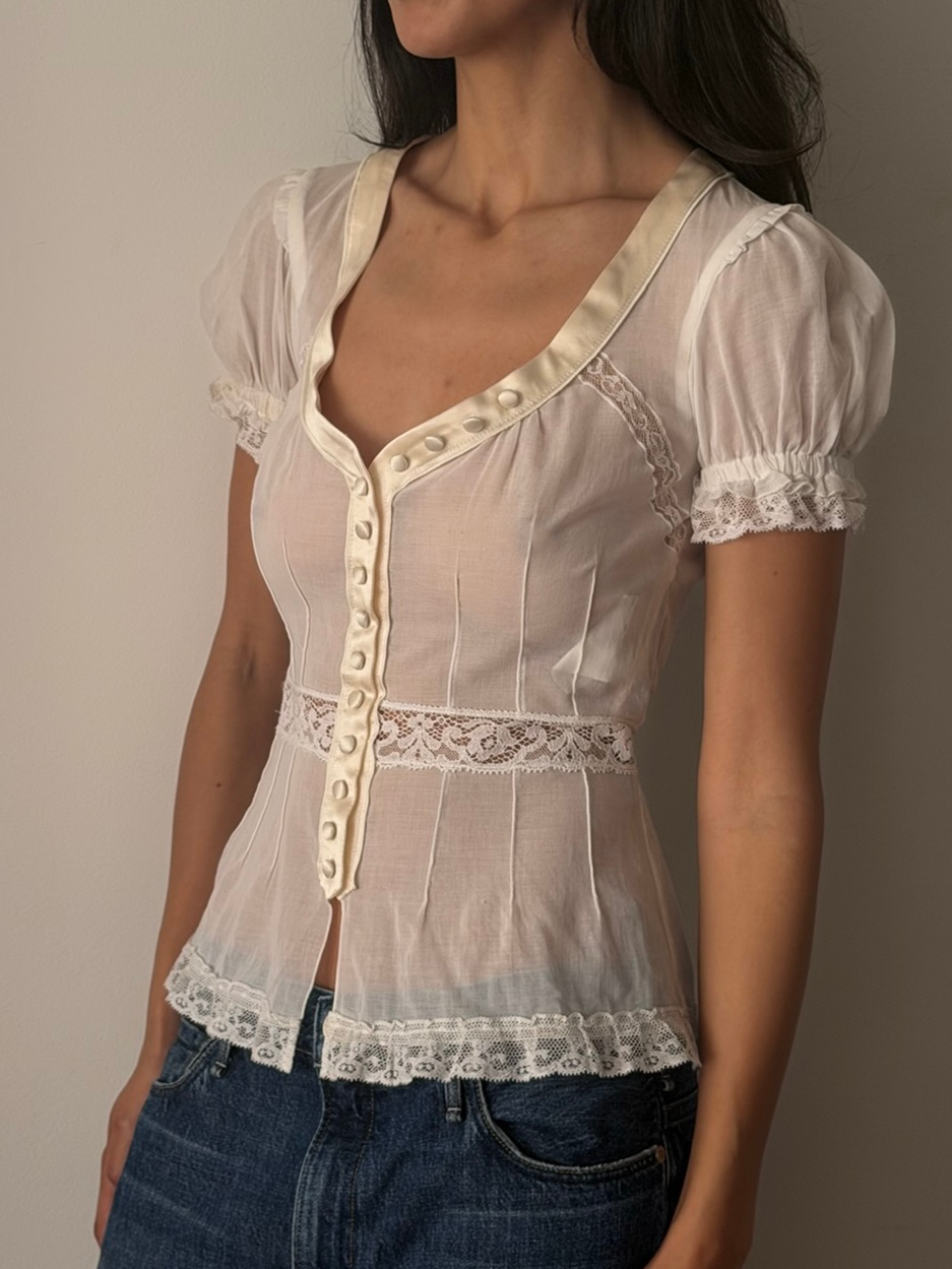 Dolce & Gabbana SS2006 Sheer Lace Blouse