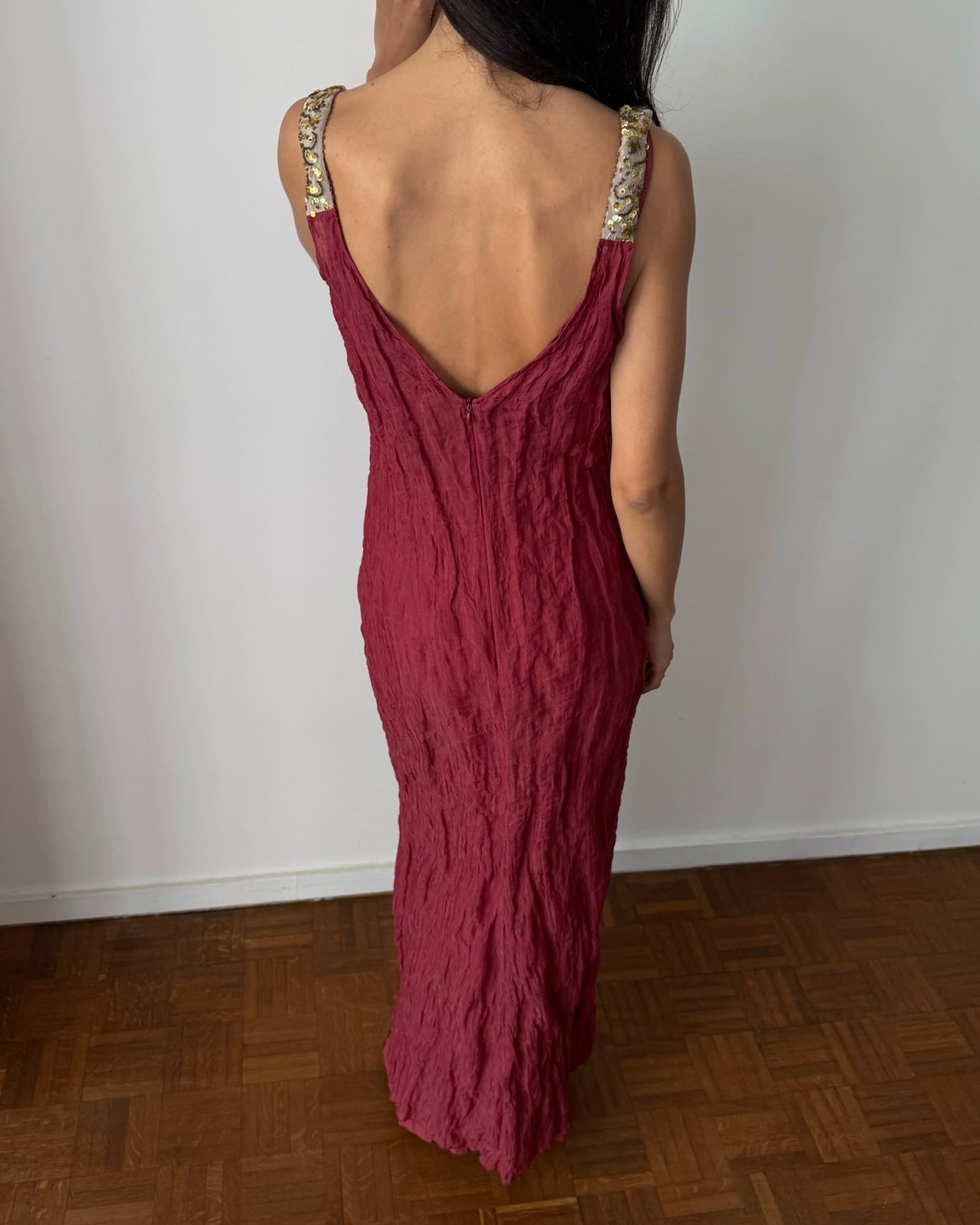 Gianfranco Ferré Studio Late 1990s Burgundy Evening Gown