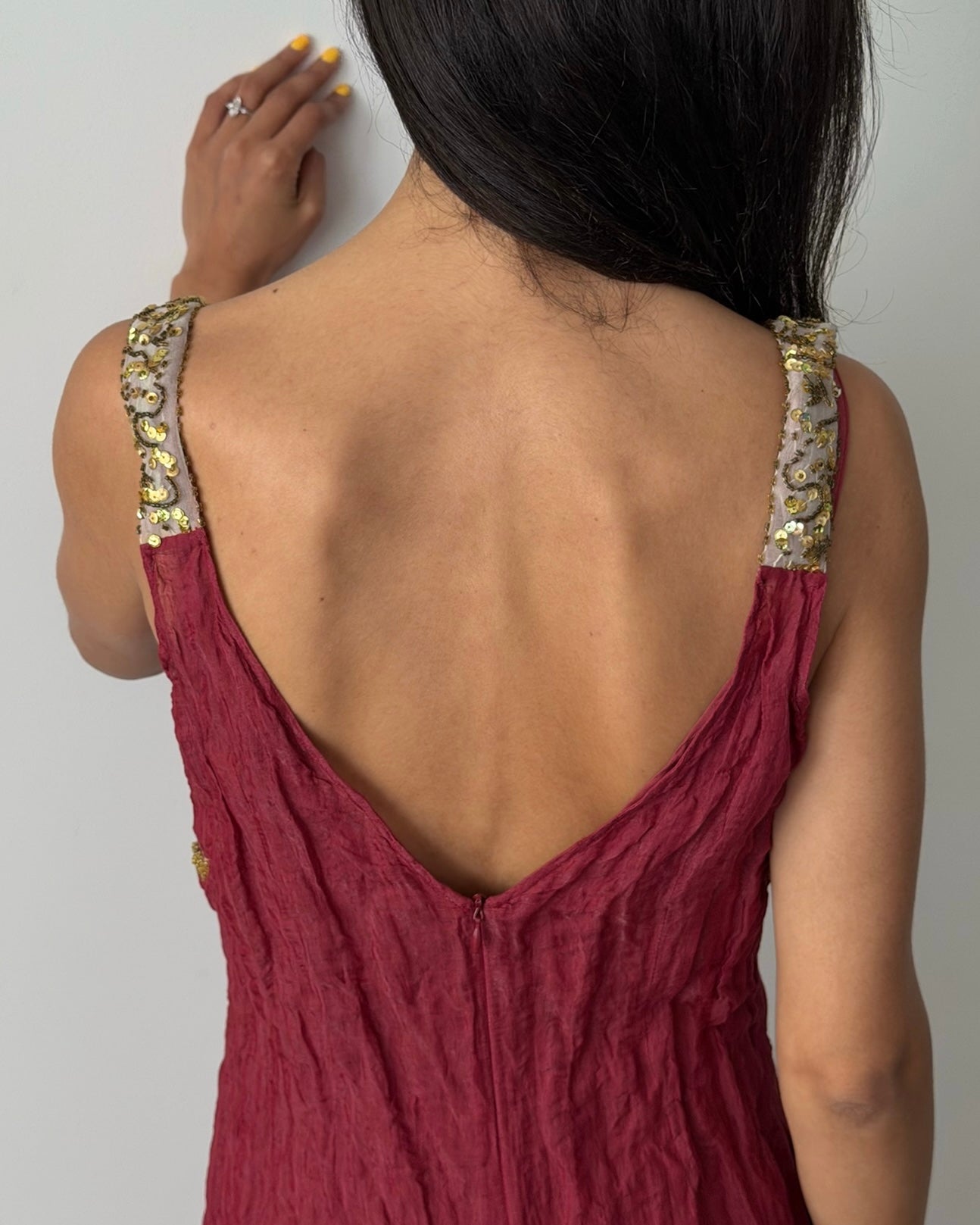 Gianfranco Ferré Studio Late 1990s Burgundy Evening Gown
