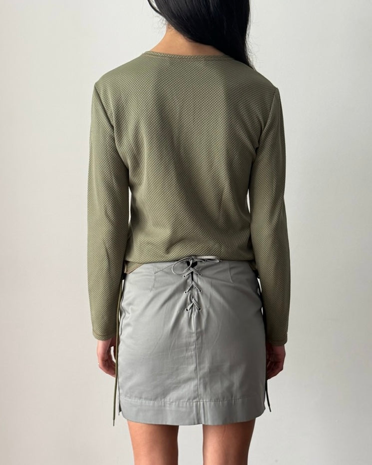 Miu Miu FW1999 Lace-Up Long Sleeve Top