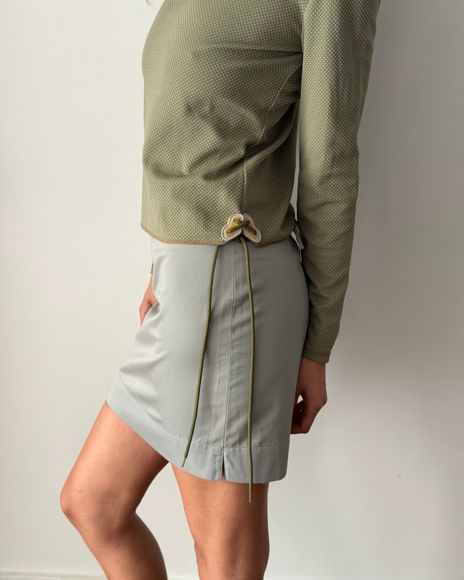 Miu Miu FW1999 Lace-Up Long Sleeve Top