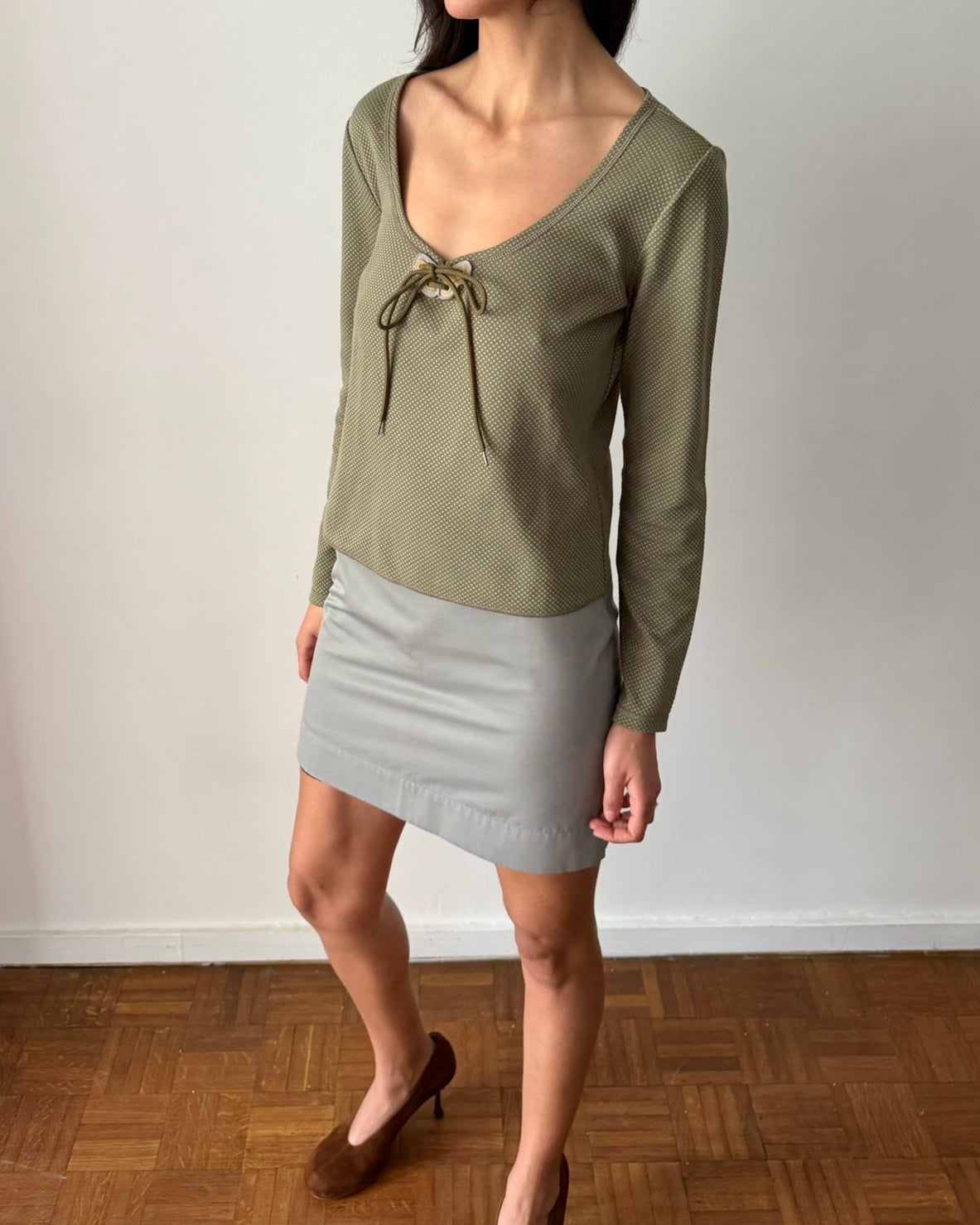 Miu Miu FW1999 Lace-Up Technical Top