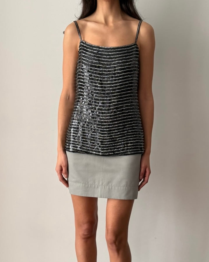 Emporio Armani FW1998 Sequin Camisole – Black & Silver