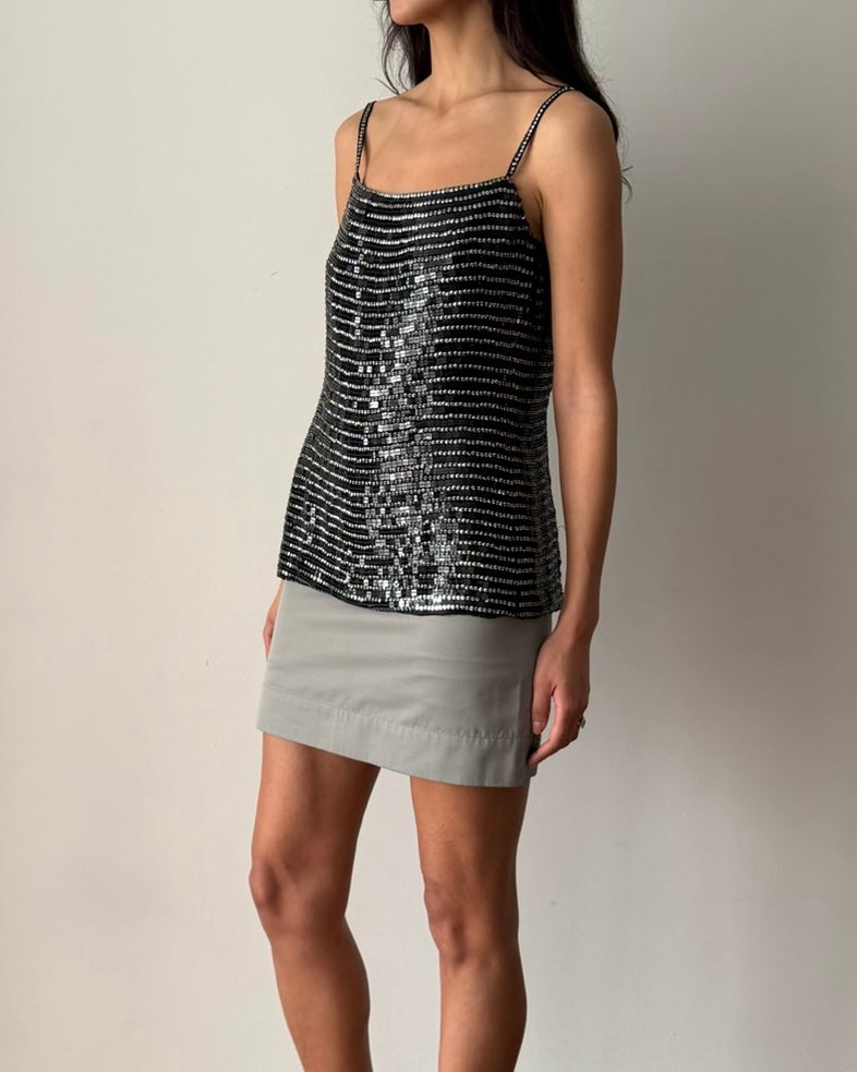 Emporio Armani FW1998 Sequin Camisole – Black & Silver
