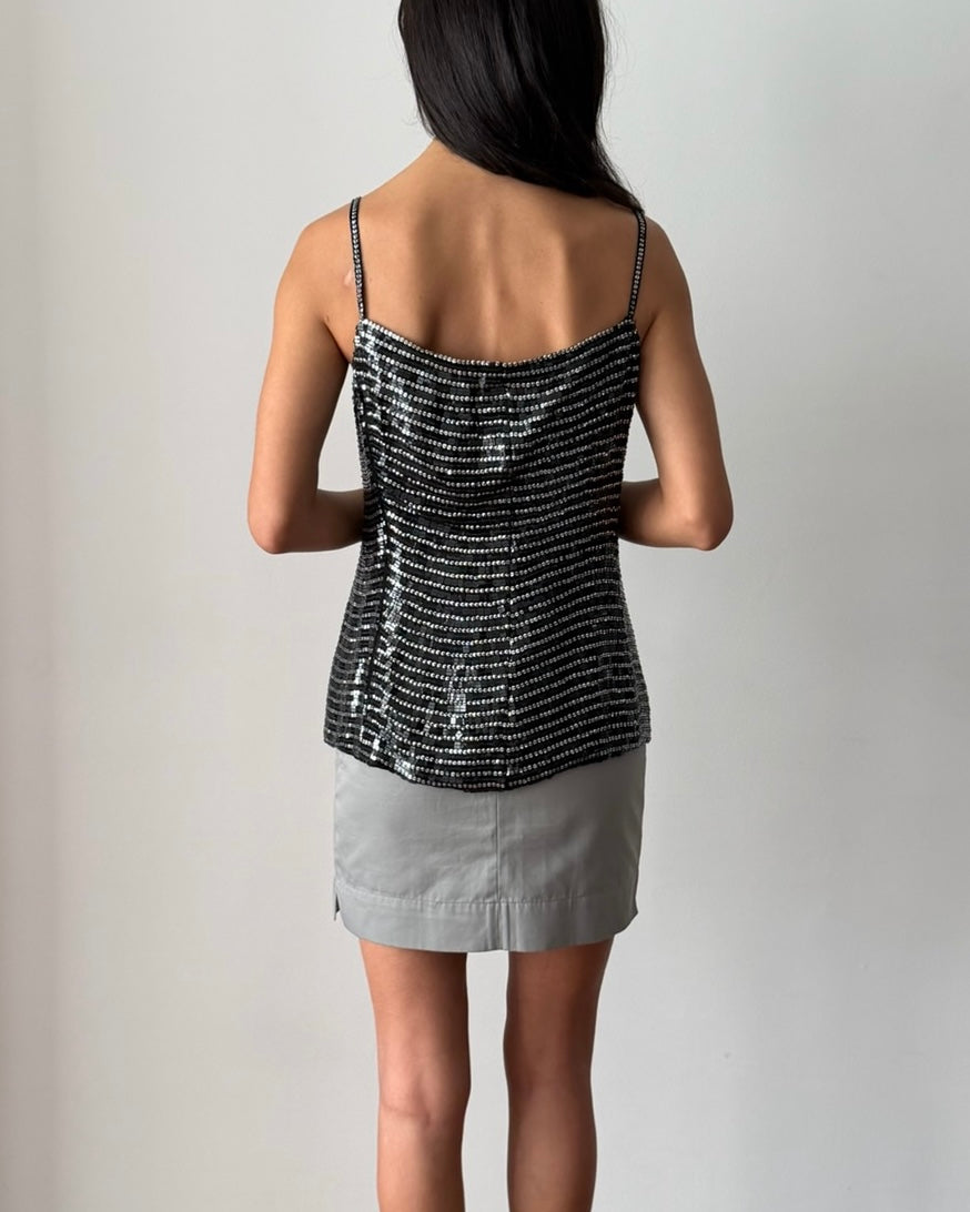 Emporio Armani FW1998 Sequin Camisole – Black & Silver