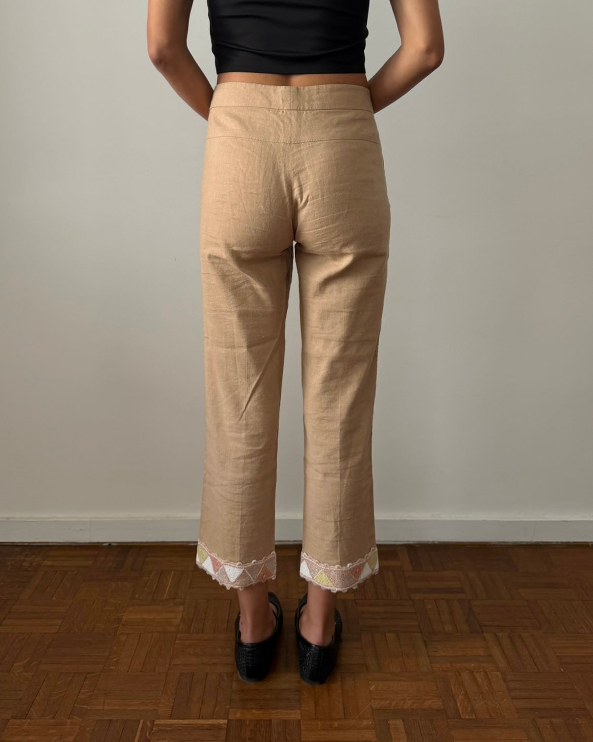 Blumarine Early 2000s Beaded Cropped Trousers