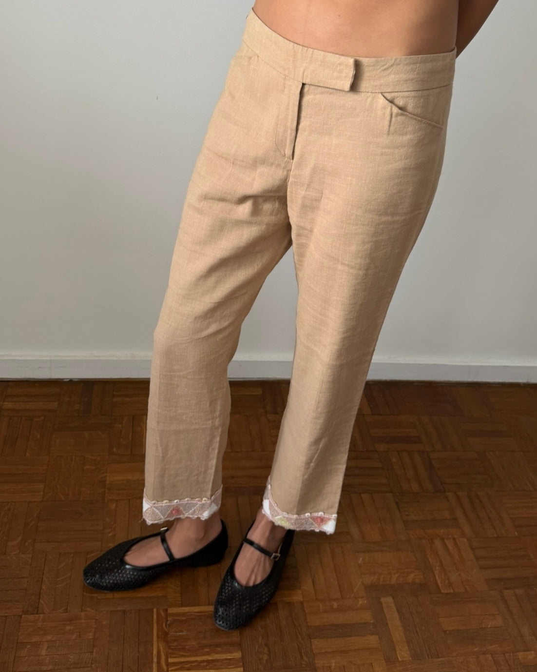 Blumarine Early 2000s Beaded Cropped Trousers