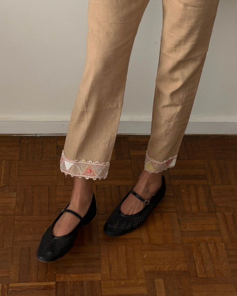 Blumarine Early 2000s Beaded Cropped Trousers