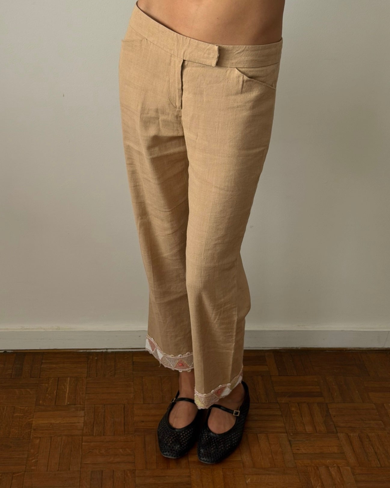 Blumarine Early 2000s Beaded Cropped Trousers