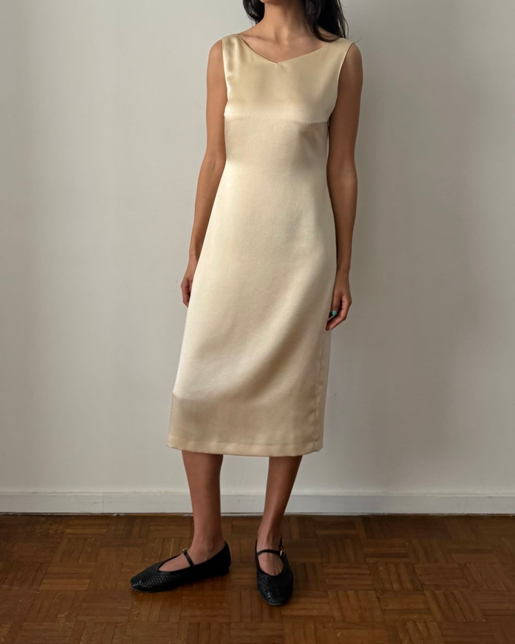 Blumarine FW1998 Satin Cowl-Back Midi Dress