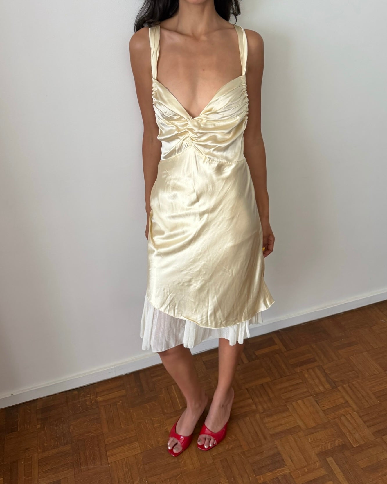 marc jacobs satin dress Marc Jacobs - Women's Satin Daisy Belted Dress