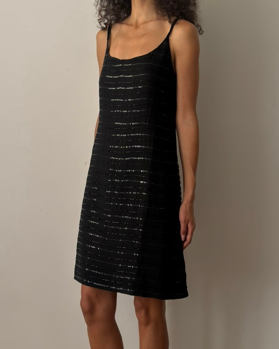 Emporio Armani FW1996 Beaded Silk Slip Dress