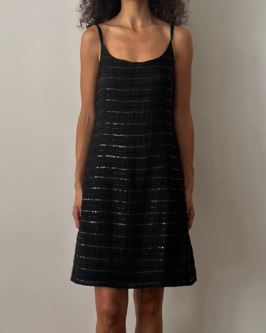 Emporio Armani FW1996 Beaded Silk Slip Dress
