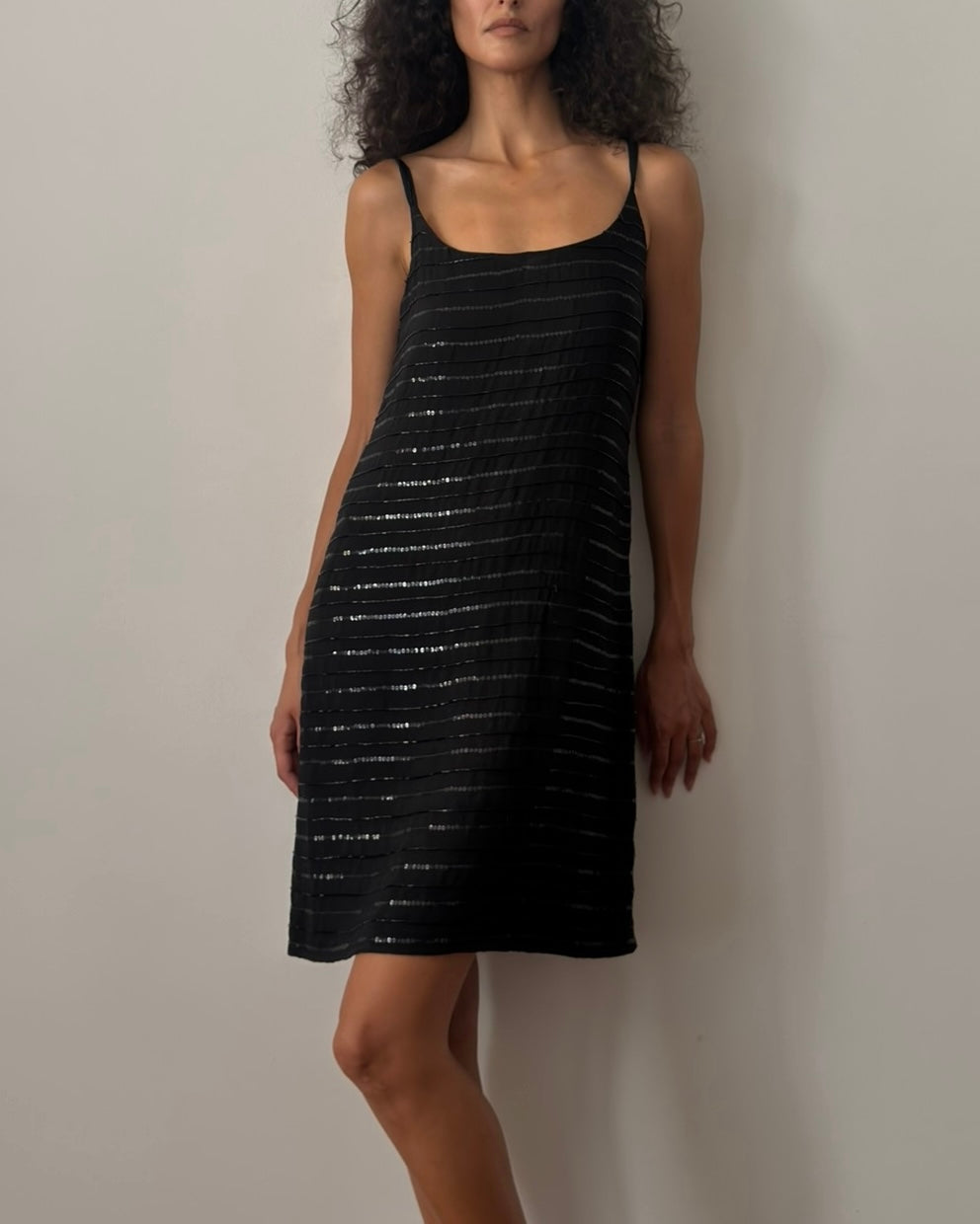 Emporio Armani FW1996 Beaded Silk Slip Dress