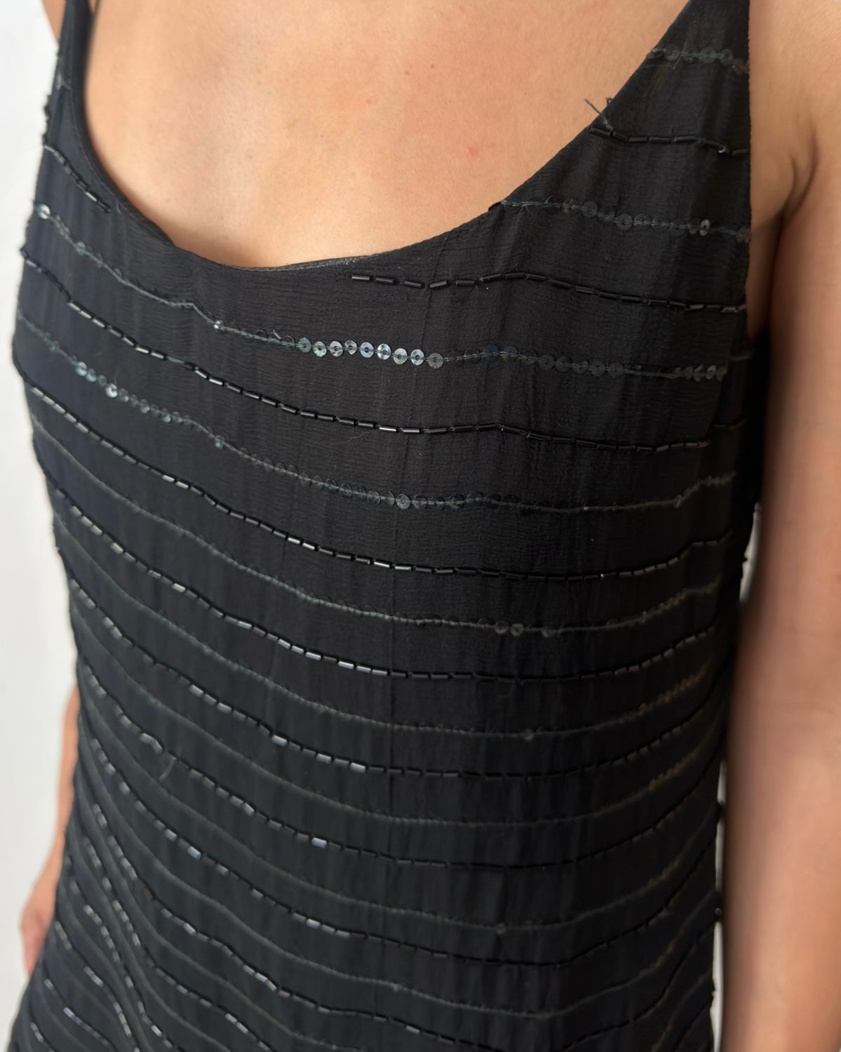 Emporio Armani FW1996 Beaded Silk Slip Dress