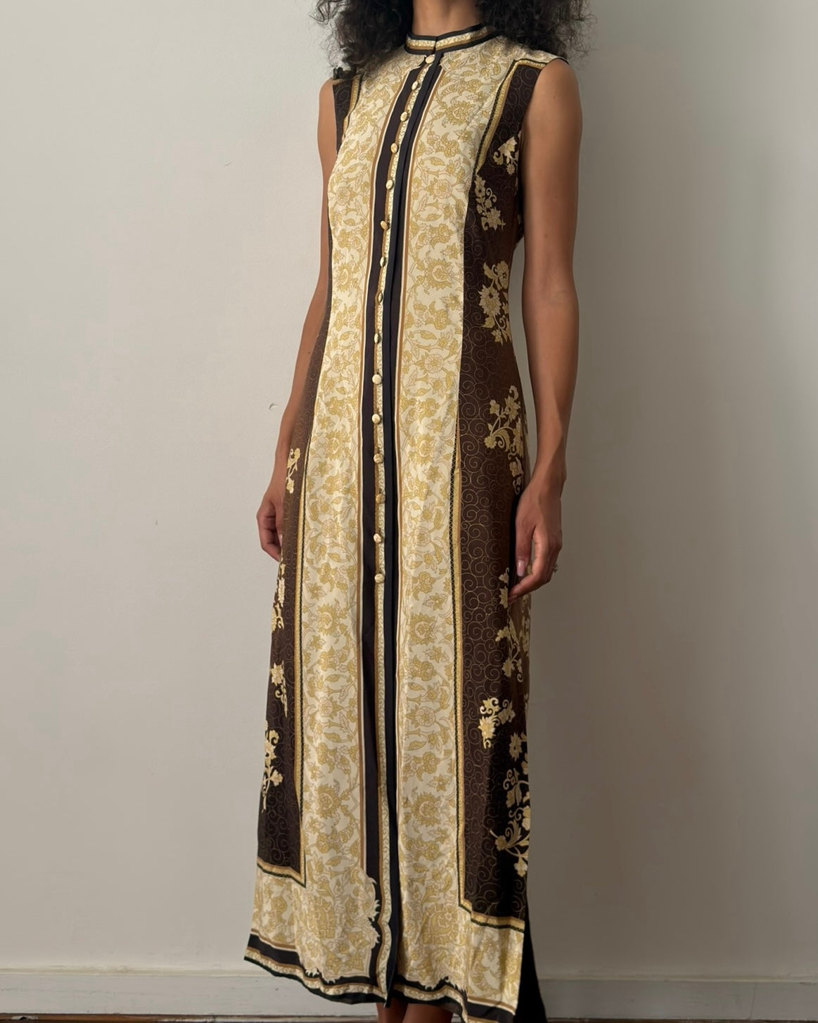 Alberta Ferretti SS1993 Japanese-Inspired Silk Maxi Dress