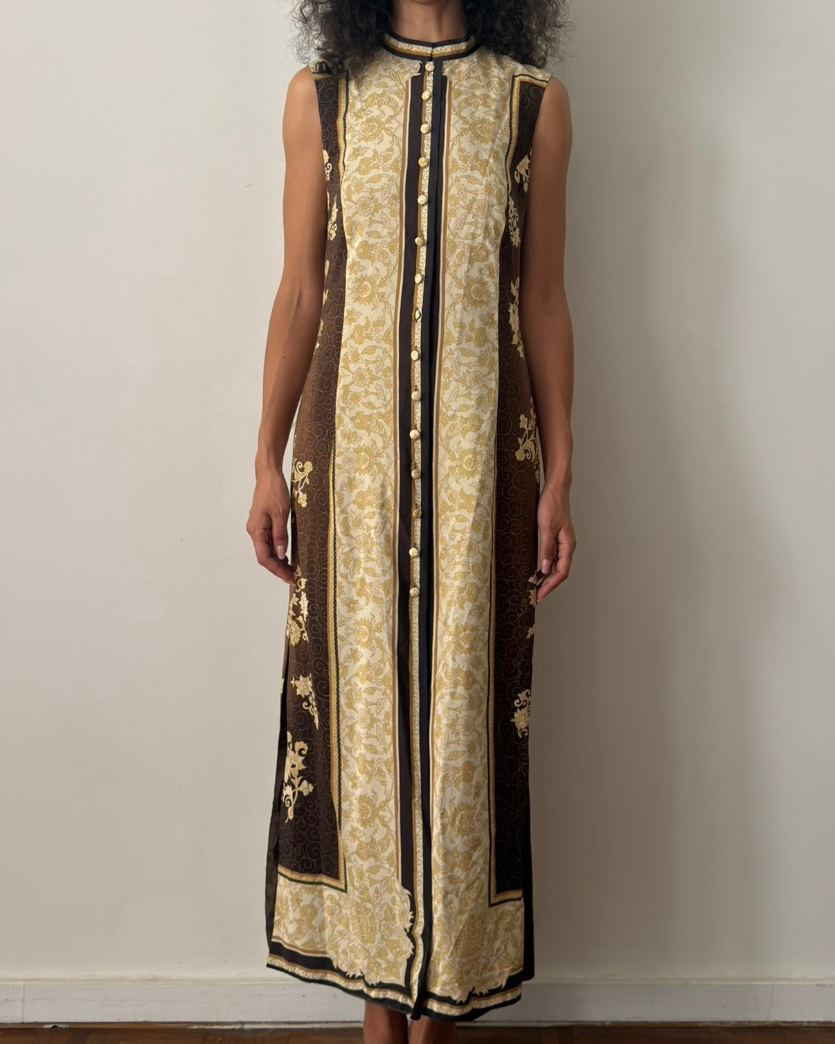 Alberta Ferretti SS1993 Japanese-Inspired Silk Maxi Dress