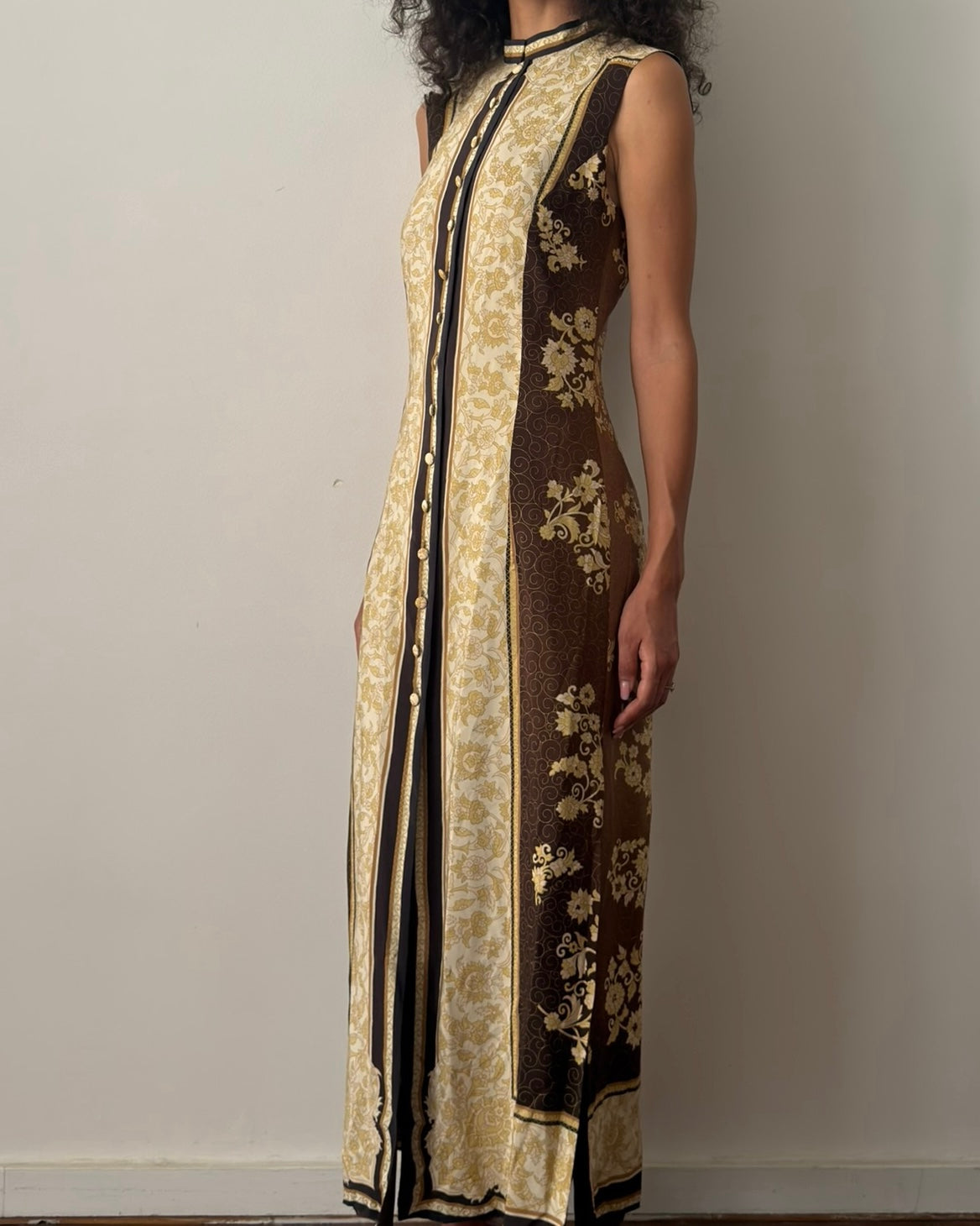 Alberta Ferretti SS1993 Japanese-Inspired Silk Maxi Dress