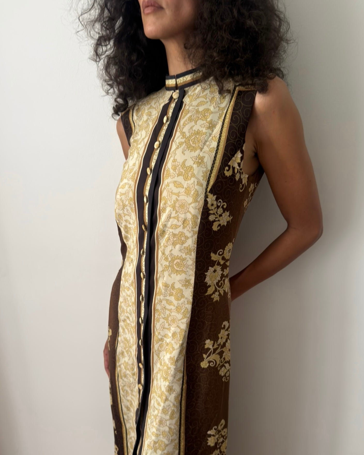 Alberta Ferretti SS1993 Japanese-Inspired Silk Maxi Dress