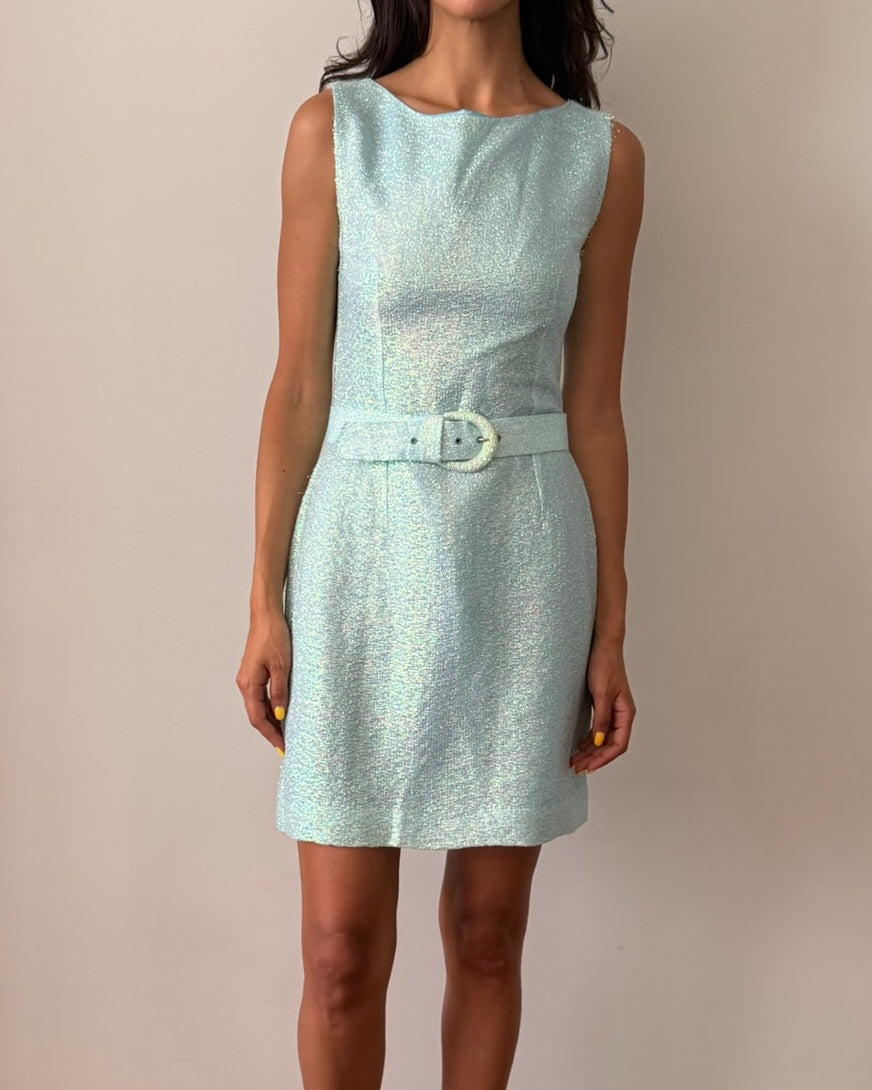 Blumarine Anna Molinari SS1995 Glitter Mini Dress – Vintage Aqua
