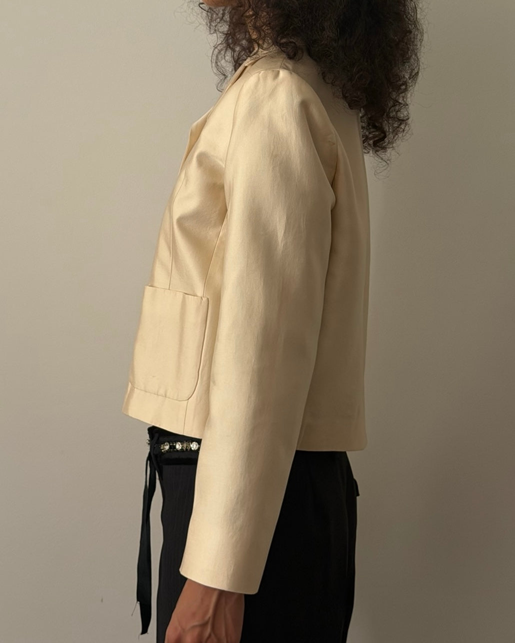 Prada SS1995 Cropped Silk & Cotton Jacket