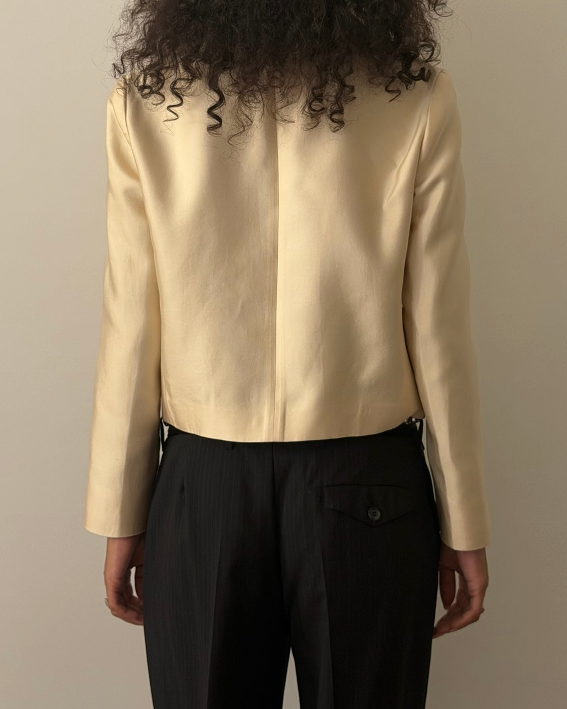 Prada SS1995 Cropped Silk & Cotton Jacket