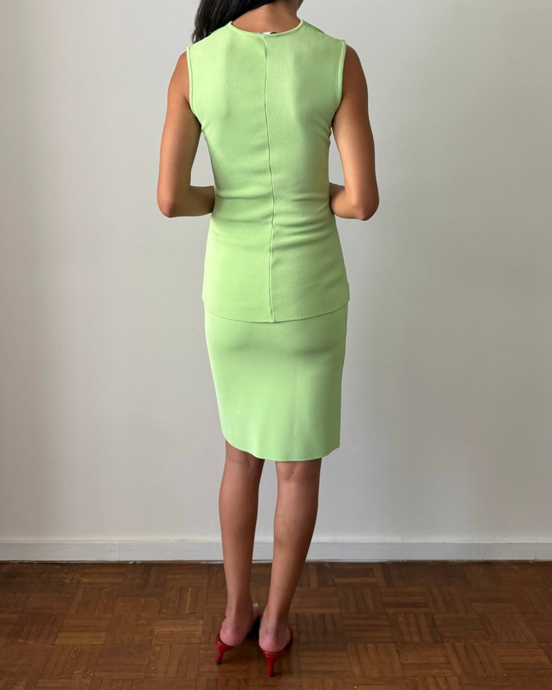 Gaetano Navarra SS1995 Cotton Knit Two-Piece Set – Green
