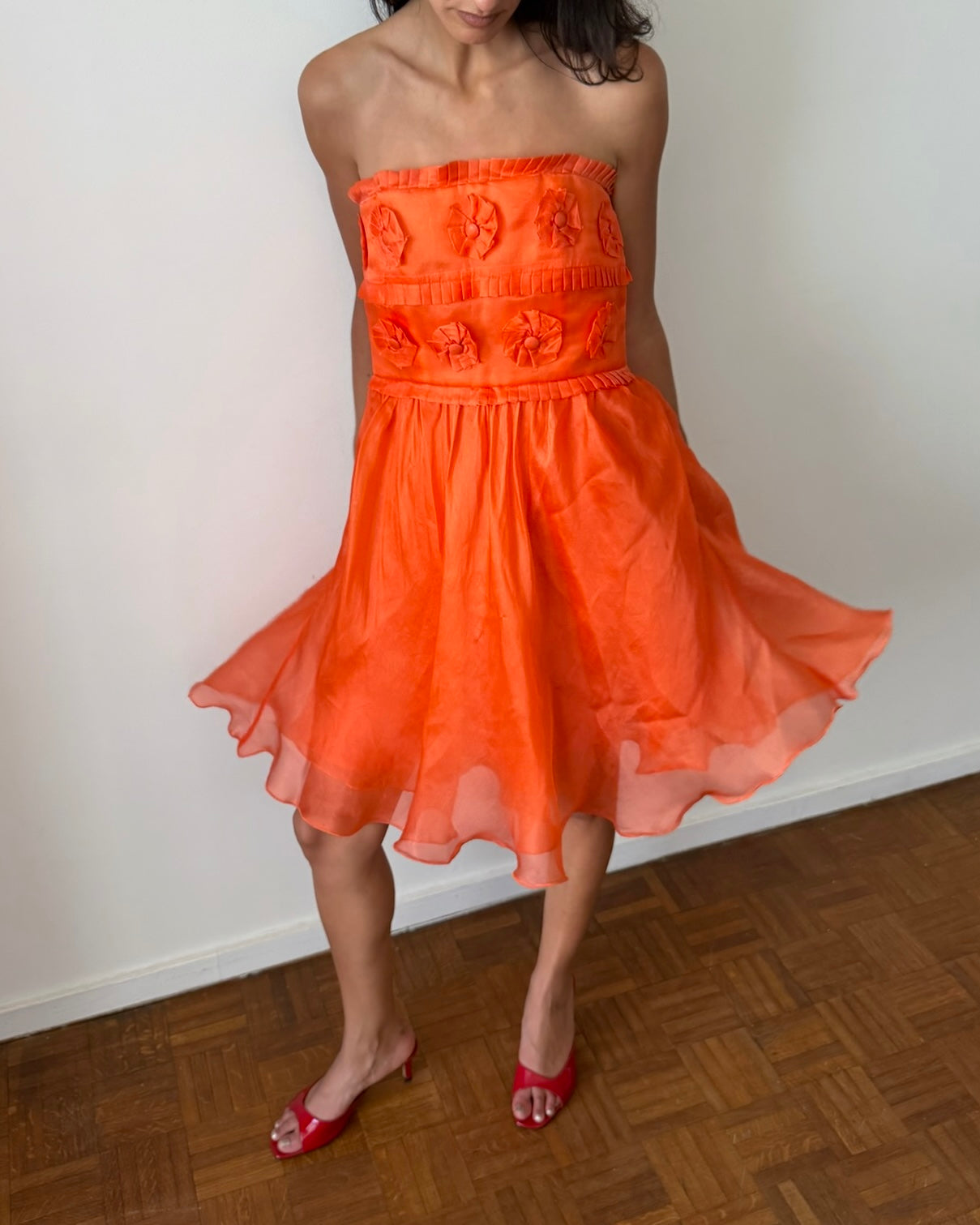 Alberta Ferretti SS1992 Silk Organza Dress & Cardigan Set