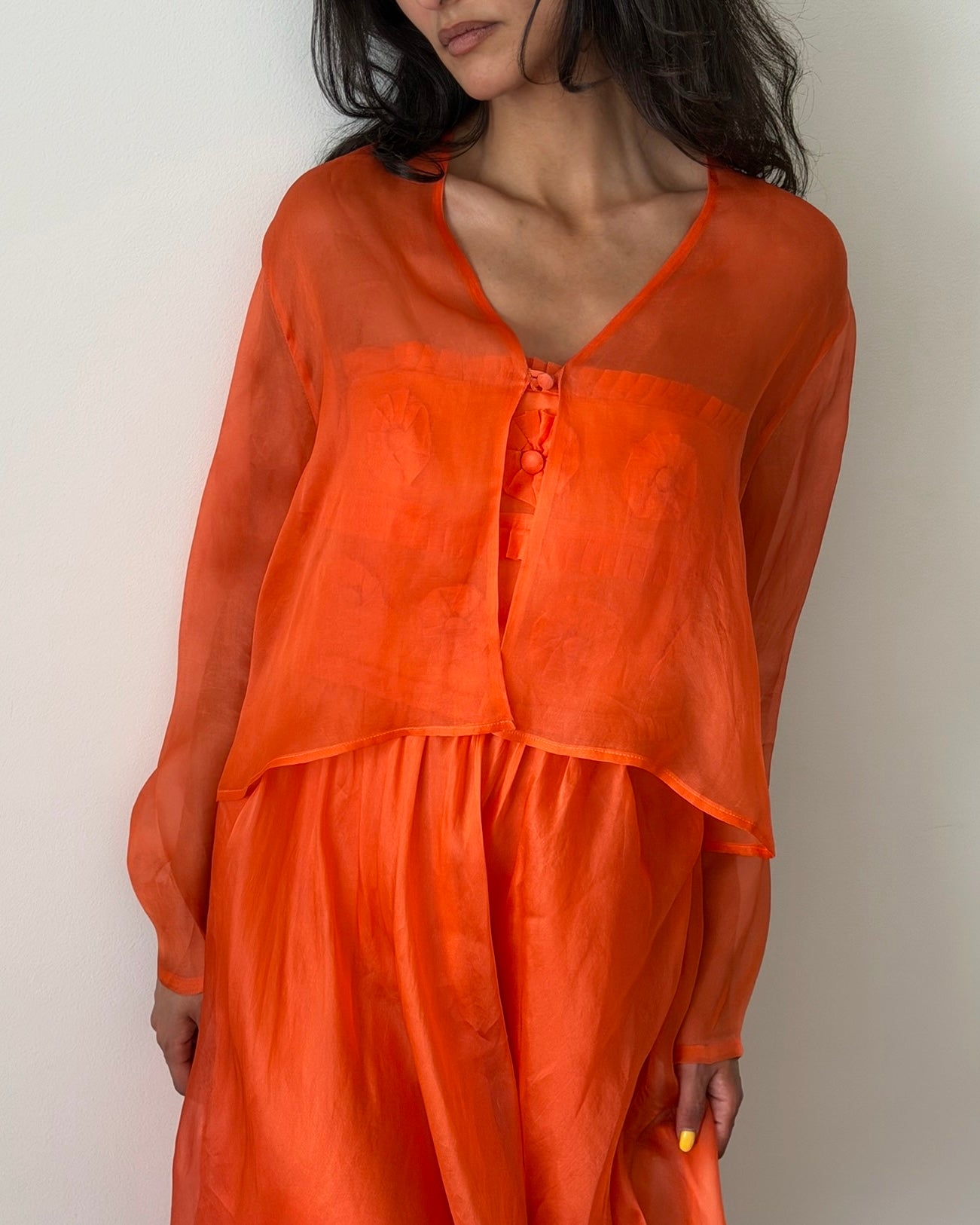 Alberta Ferretti SS1992 Silk Organza Dress & Cardigan Set