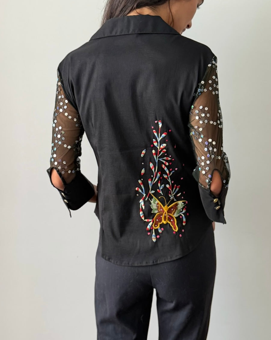 Christian Dior by John Galliano SS2002 Butterfly Embroidered Shirt