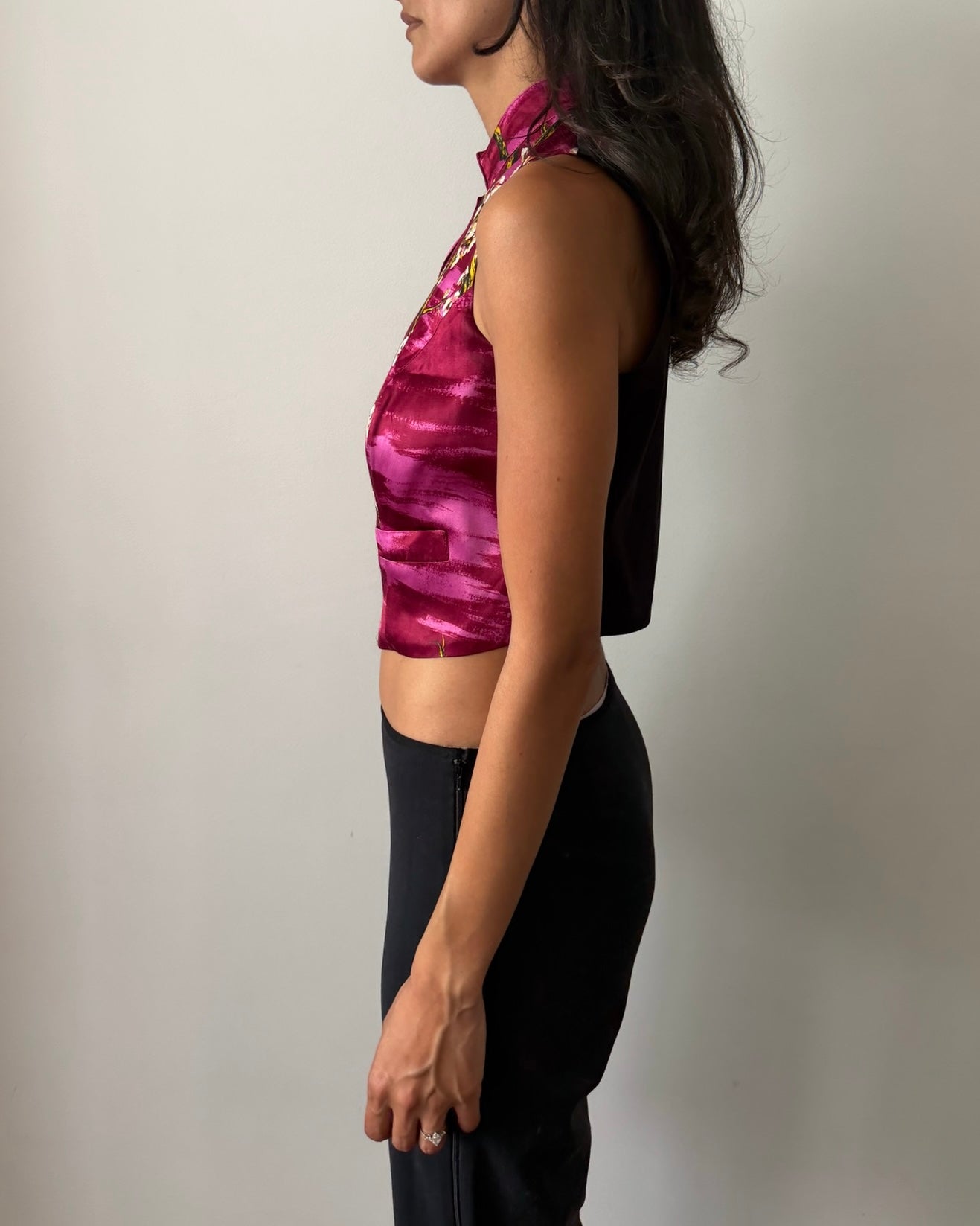 Blumarine 1990s Cherry Blossom Silk Vest