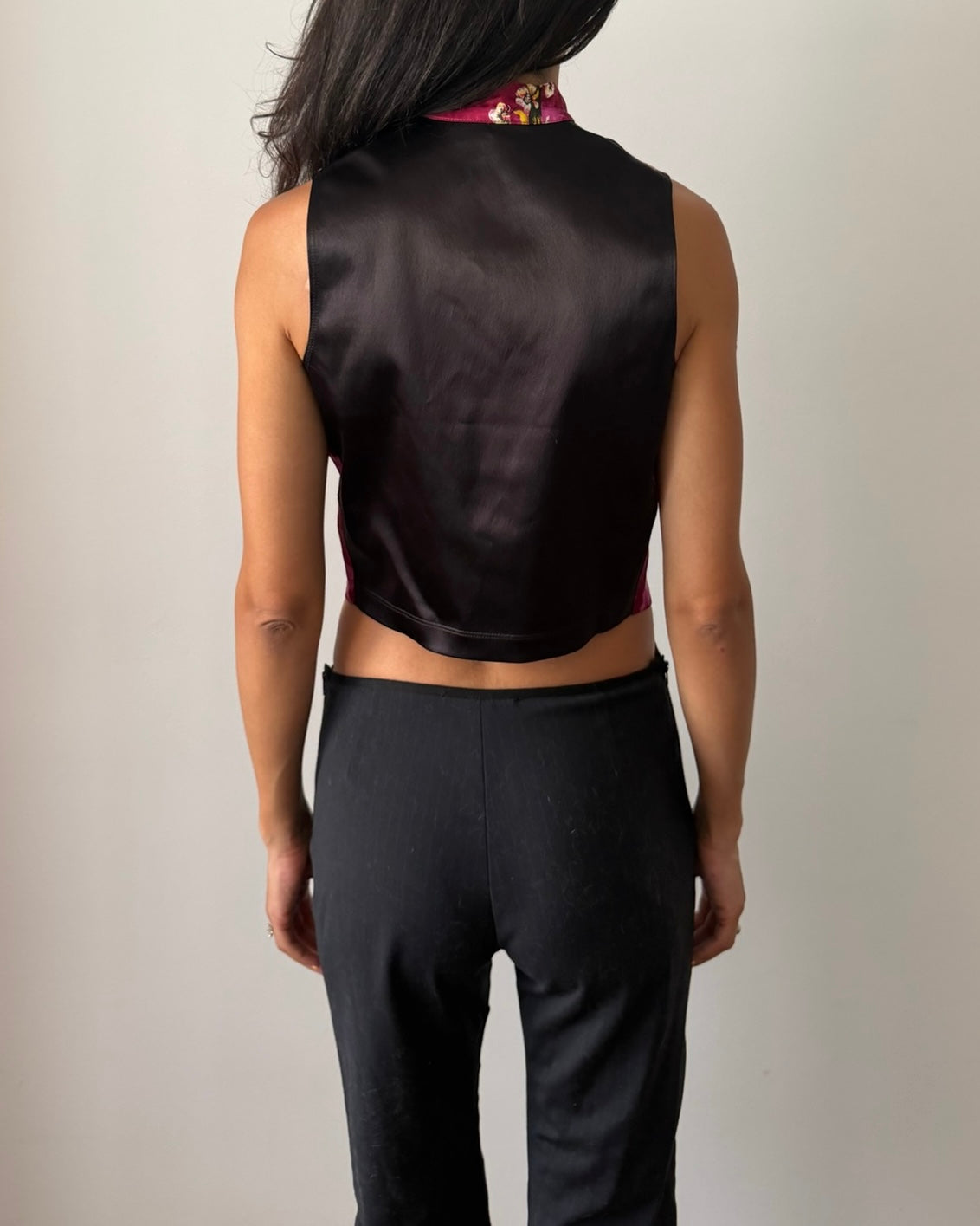 Blumarine 1990s Cherry Blossom Silk Vest