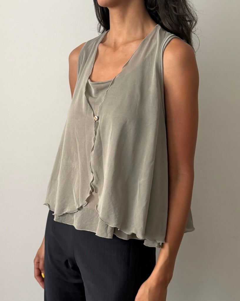 Emporio Armani 1990s Sheer Two-Piece Set – Grey