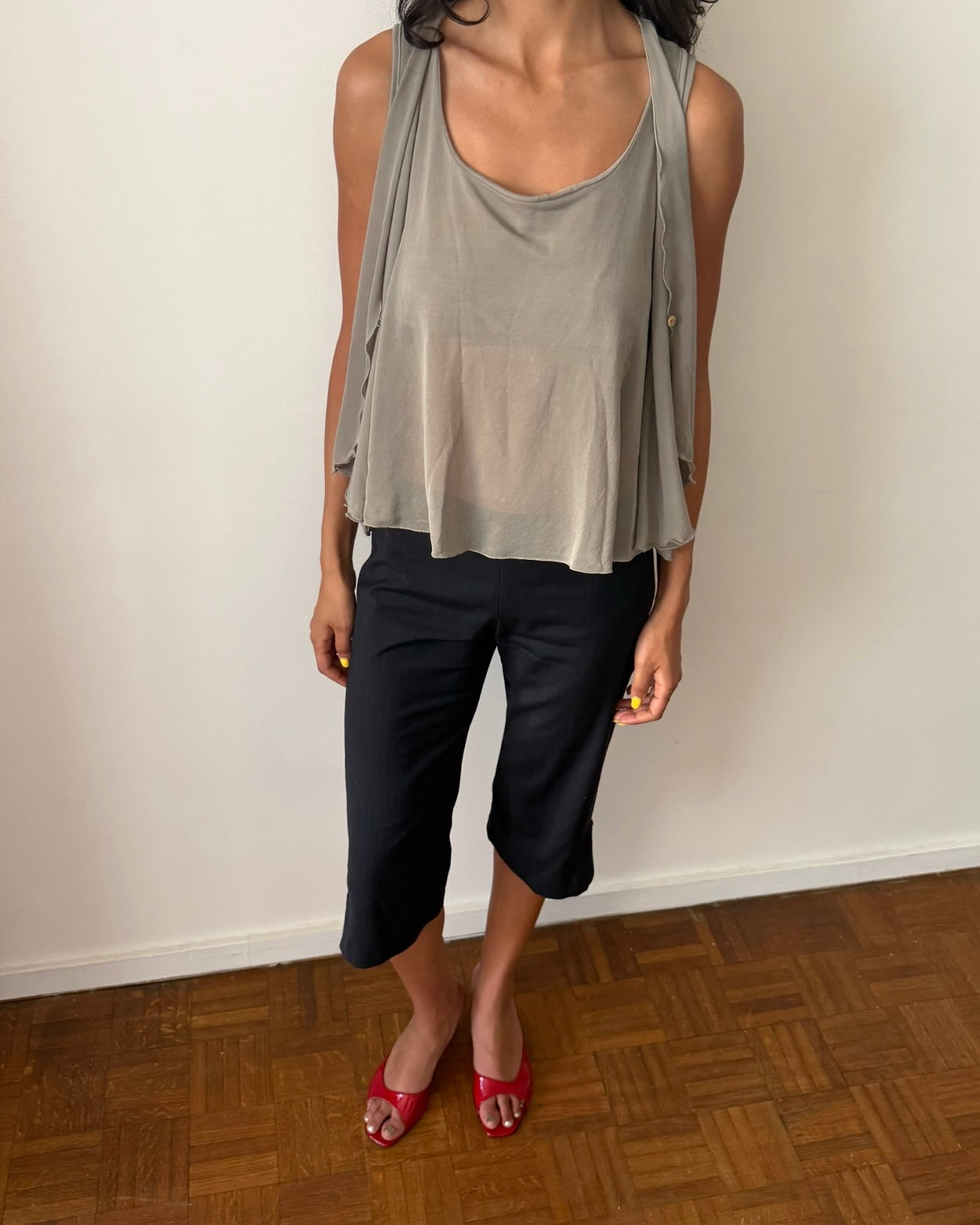 Emporio Armani 1990s Sheer Two-Piece Set – Grey
