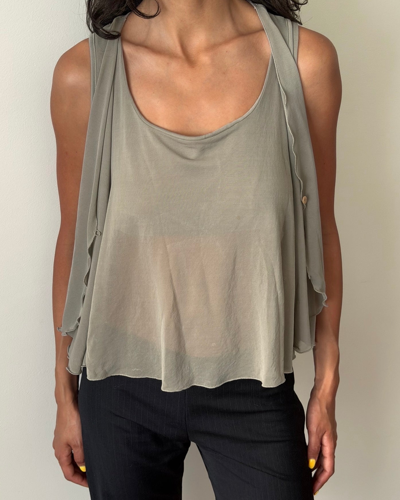 Emporio Armani 1990s Sheer Two-Piece Set – Grey