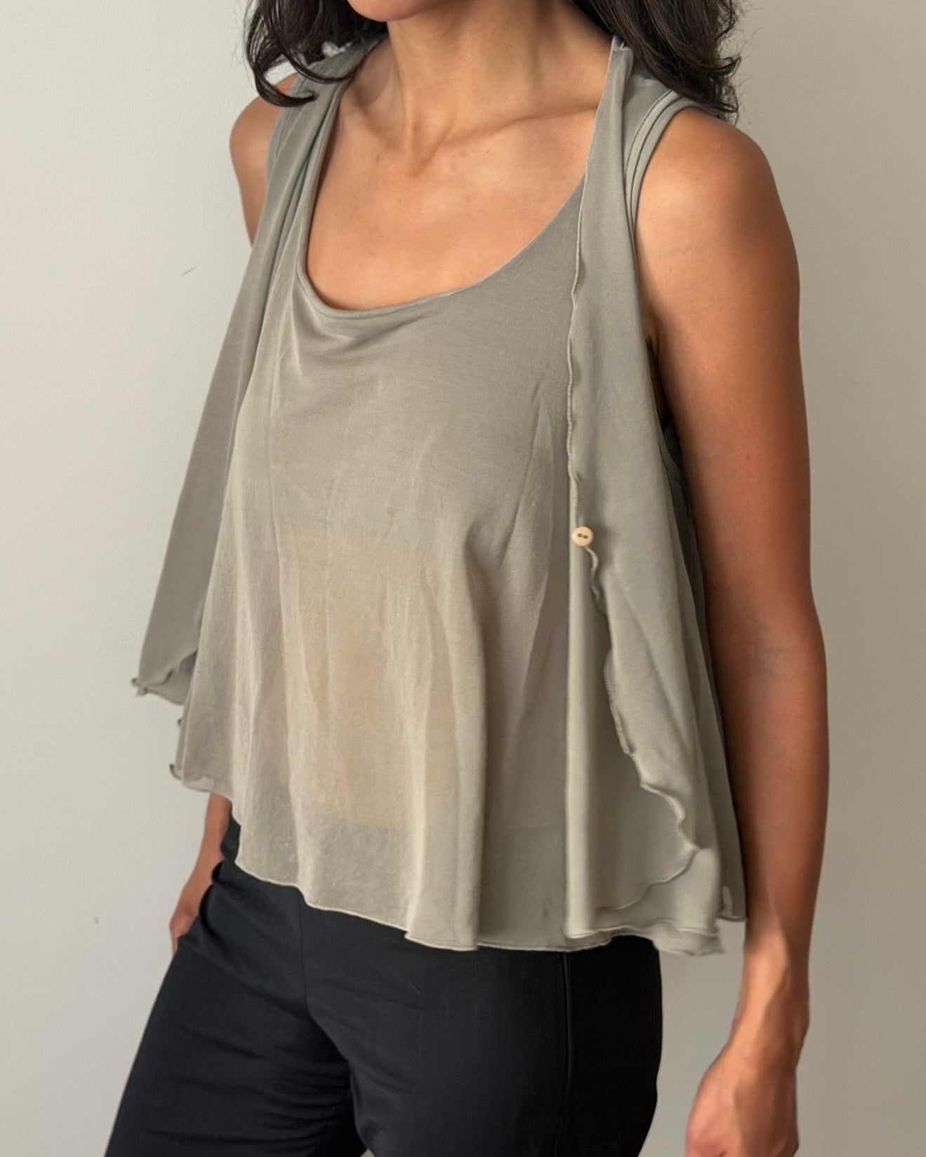 Emporio Armani 1990s Sheer Two-Piece Set – Grey