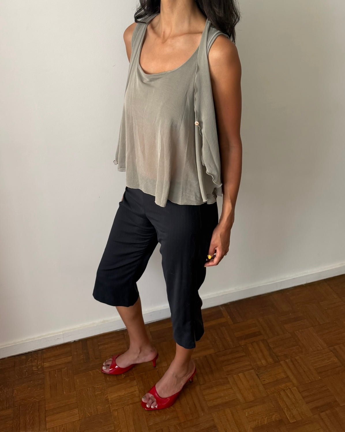 Emporio Armani 1990s Sheer Two-Piece Set – Grey