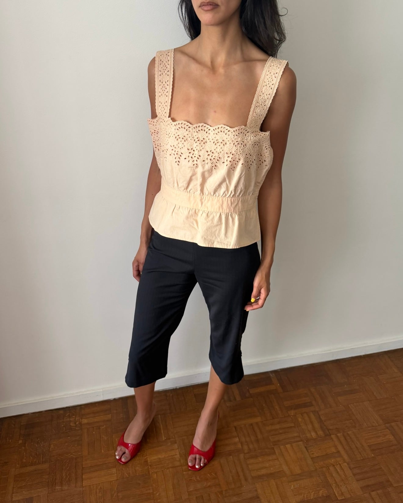 Miu Miu SS2002 Broderie Anglaise Cotton Top