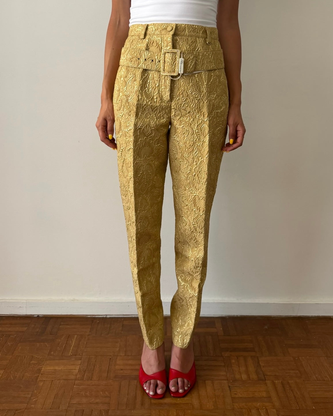 Blumarine by Anna Molinari SS1993 Gold Brocade Trousers